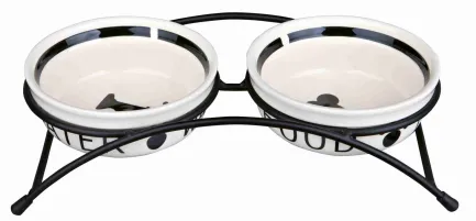 Миски Trixie Eat on Feet для собак, на металевій підставці, керамічні, 13 см, 2х250 мл