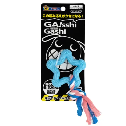 DoggyMan Chew Toy Star with Rope ДОГГІМЕН ЗІРКА З МОТУЗКОЮ жувальна іграшка для собак Блакитний