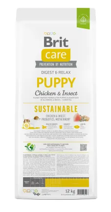 Сухий корм Brit Care Dog Sustainable Puppy для цуценят, з куркою та комахами, 12 кг — Фото 3
