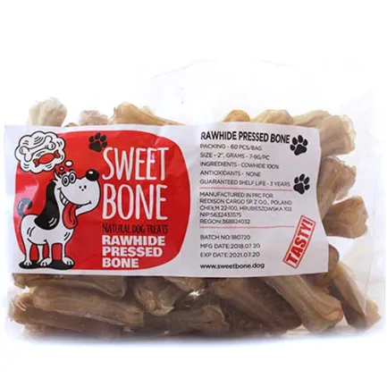 Ласощі Sweet Bone Кістка натуральна пресована 60 шт / упак, 420 г
