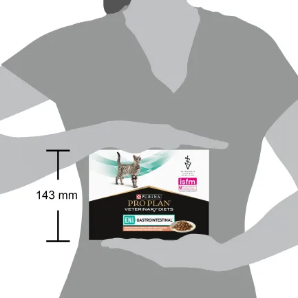 Вологий дієтичний корм PRO PLAN VETERINARY DIETS EN Gastrointestinal для кошенят та дорослих котів для зменшення розладів кишкової абсорбції та годівлі у період відновлення, одужання з лососем 10х85 г — Фото 2