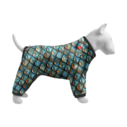 Вітровка для собак WAUDOG Clothes, малюнок &amp;quot;Луска&amp;quot;, L55, В 77-79 см, С 50-55 см — Фото 1