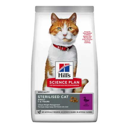 Hill’s Science Plan Adult Sterilised Cat Duck Сухий корм для дорослих стерилізованих котів,з качкою, 10 кг