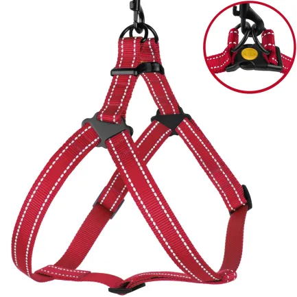Шлея для Собак BronzeDog Active Нейлонова зі Світловідбиттям Червона M