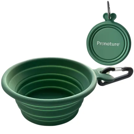 Pronature Collapsible Silicone Pet Bowl ПРОНАТЮР БРЕНДОВАНА СКЛАДАНА МИСКА для собак та котів 0,375 л