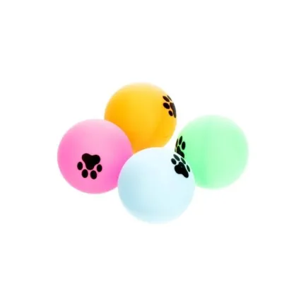 HIPPIE PET Набір іграшок для котів М'ячики ping-pong різнокольорові 4 см, 4 шт