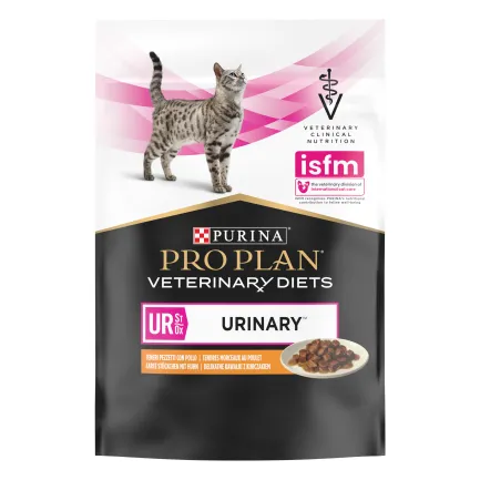  Вологий дієтичний корм PRO PLAN VETERINARY DIETS UR ST/OX Urinary для дорослих котів для розчинення та зниження утворення струвітних каменів з куркою 85 г