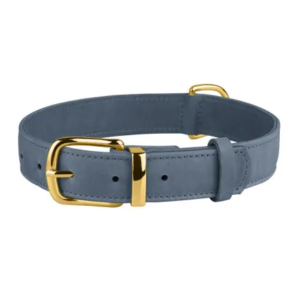 Нашийник для собак шкіряний BronzeDog Crazy денім L