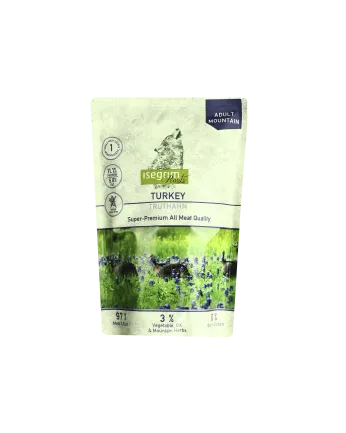 ISEGRIM Pouch Roots Turkey Monoprotein 410 г Вологий корм для собак. Індичка з козлобородником, соняшниковою олією та травами