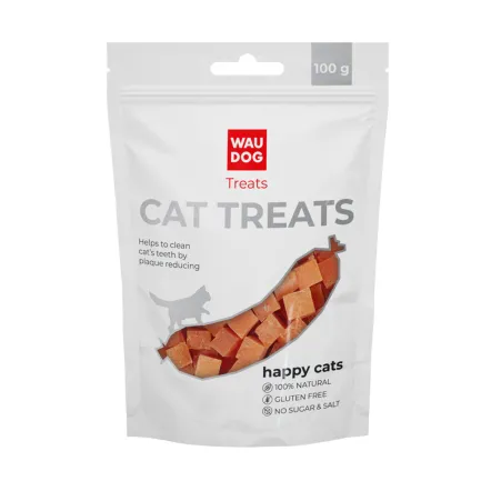 Ласощі для котів WAUDOG Treats "Курячі кубики (0,8x0,8см)", 100 г — Фото 1