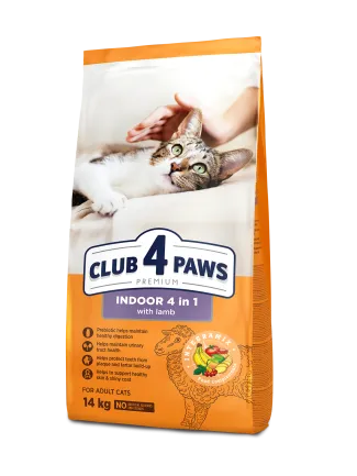 C4P Premium для котів, що живуть в приміщенні "4 в 1" з ягням, 14 кг