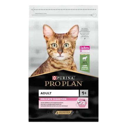 Сухий корм PRO PLAN Adult 1+ Delicate Digestion для дорослих котів з чутливим травленням та вибагливих до їжі з ягням 10 кг — Фото 1