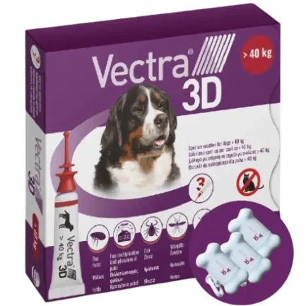 Ceva Вектра 3D Vectra 3D краплі для собак від кліщів і бліх 40,1-65 кг, 3x0,8 мл