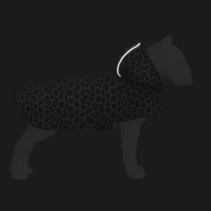 Дощовик-накидка з капюшоном для собак WAUDOG Clothes, малюнок "Леопард", А 23-26 см, B 30-36 см, С 15-20 см — Фото 4