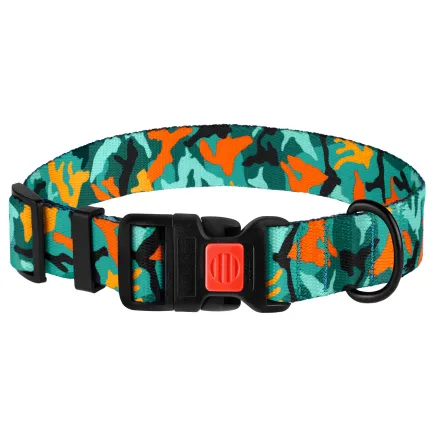 Нашийник для Собак BronzeDog Urban Camo Нейлоновий з Пластиковою Пряжкою Зелений L — Фото 2