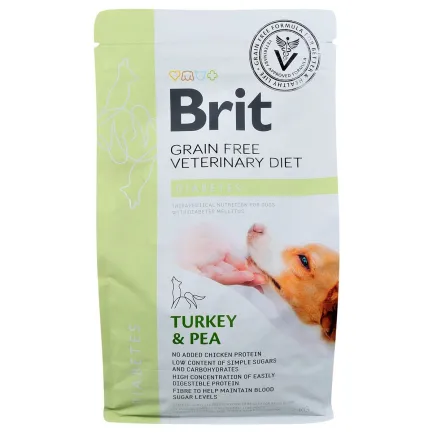 Сухий корм Brit GF VetDiet Dog Diabetes для собак, при цукровому діабеті, з індичкою та горохом, 2 кг — Фото 2