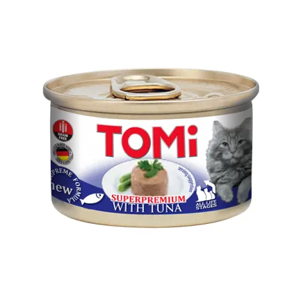 TOMi Tuna ТОМІ ТУНЕЦЬ консерви для котів, мус, банка 85г 0,085 кг