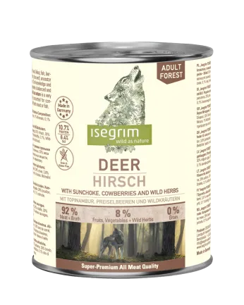 ISEGRIM Deer with Sunchoke, Cowberries &amp; Wild Herbs 800 г. Вологий корм для собак. Оленина з топінамбуром, брусницею, травами