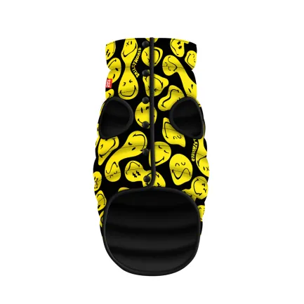 Курточка для собак WAUDOG Clothes малюнок "Смайли на чорному", S30, В 58-62 см, С 42-46 см