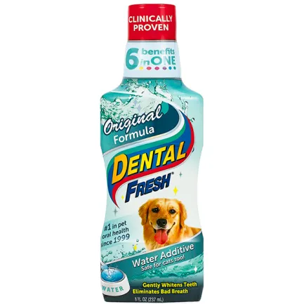 SynergyLabs Dental Fresh СИНЕРДЖІ ЛАБС СВІЖІСТЬ ЗУБІВ рідина від зубного нальоту і запаху з пащі собак і котів 0,237 л