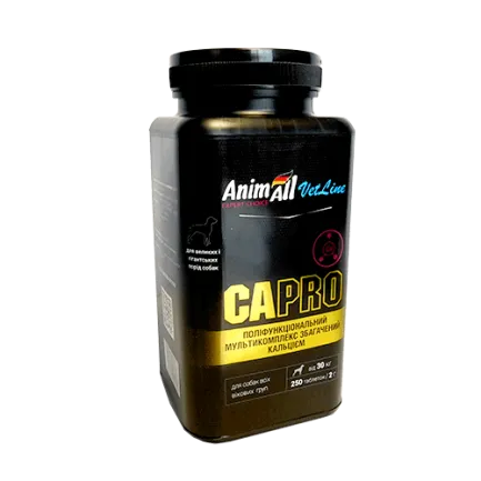 Вітаміни AnimAll VetLine Ca PRO для великих порід собак 2 г × 250 табл