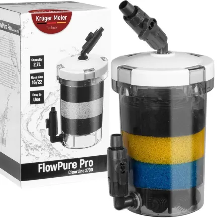Зовнішній префільтр для акваріума Kruger Meier FlowPure Pro 2700 (16/22 мм) — 2.7 л