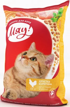  Мяу сухий корм для для котів з куркою 11 кг