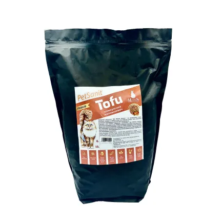 Грудкуючий наповнювач Tofu Premium персик 6л, ПетСаніт (PetSanit), MODES