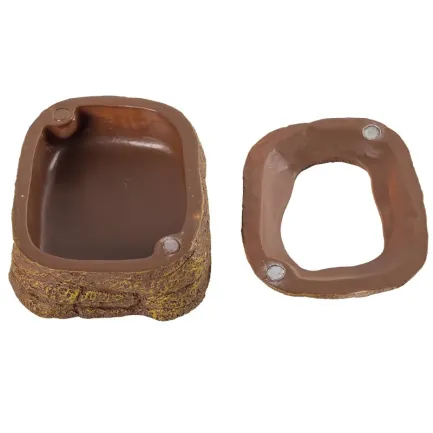 Миска магнітна для живого корму Repti-Zoo Magnetic Food Dish 9×7×4 см (ERB45) з імітацією скелі для тераріумів — Фото 2