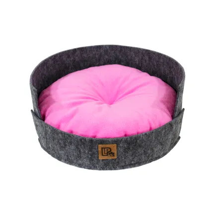 Лежанка «РЕЛАКС» № 2, сіро-рожева, Lucky Pet, 40х40х17