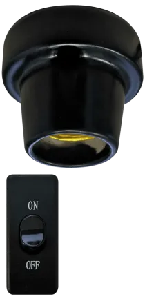 REPTO CERAMIC E27 LIGHT HOLDER SURFACE (R2300007) керамічний патрон для тераріума — Фото 1