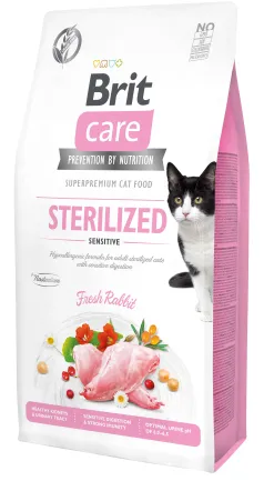 Сухий корм Brit Care Cat GF Sterilized Sensitive для стерилізованих котів з чутливим травленням, з кроликом, 7 кг