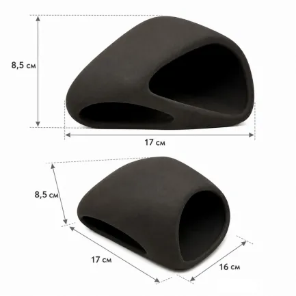 Декорація Hobby Wave Cave 2 dark 17x16x8,5 см - керамічне укриття для риб і креветок в акваріумі (41656) — Фото 1