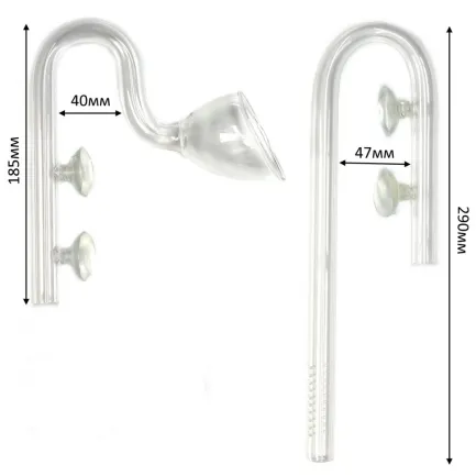 Скляна вхідна і вихідна трубка для шланга 16/21 Aqua Nova (NCO2-GLASSSET-16/21MM) — Фото 1