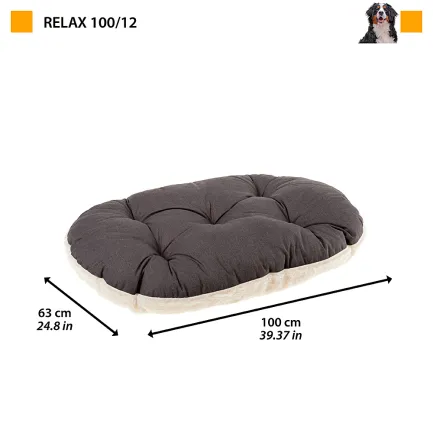 Ferplast RELAX 100/12F C BROWN-BEIGE Подушка, бавовна+штуч хутро — Фото 1