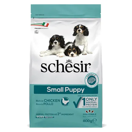 Schesir Dog Small Puppy ШЕЗІР ЦУЦЕНЯ МАЛИХ КУРКА сухий монопротеїновий корм для цуценят міні та малих порід 0,8 кг