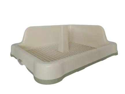 Туалет під пелюшки AnimAll з гратами, стовпчиком і стіною, 48,5x40,6х15 cм, оливковий