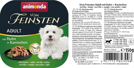 Корм вологий для собак Animonda Vom Feinsten delicious sauce Adult with Chicken + rabbit з куркою і кроликом, 150 г — Фото 1