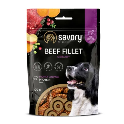 Монопротеїнові ласощі для собак Savory для здоров’я сечовивідних шляхів, з яловичиною 100 г