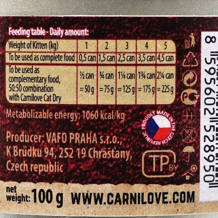 Вологий корм Carnilove Turkey &amp; Salmon для кошенят, індичка та лосось, 100 г — Фото 3