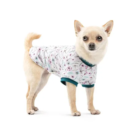 Футболка Pet Fashion Flora для собак бавовна трикотаж білий з квітковим принтом L — Фото 2