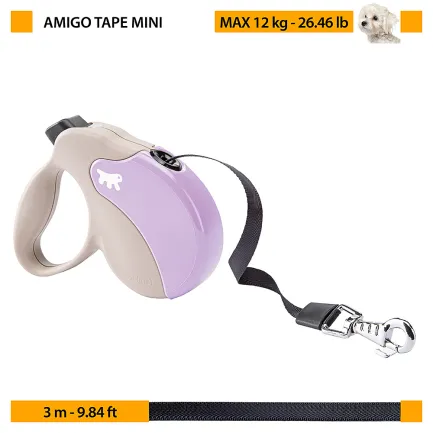 Ferplast AMIGO MINI TAPE BLACK Рулетка-поводок зі стрічкою — Фото 1