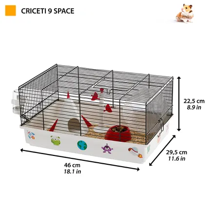 Ferplast CAGE CRICETI 9 SPACE BLACK(x1) Клітка для хом'яків з декором — Фото 1