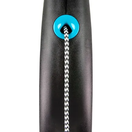 Рулетка Flexi Black Design для собак, трос, розмір M, 5 м (синя) — Фото 1