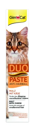 Паста для котів з чутливим травленням GimCat DUO PASTE Anti-hairball malt with cheese мальт та сир, 50 г — Фото 2