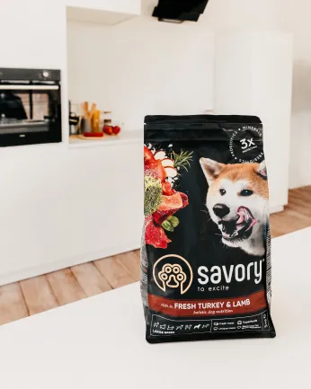 Сухий корм Savory Large для собак великих порід, зі свіжим ягням та індичкою, 3 кг — Фото 4