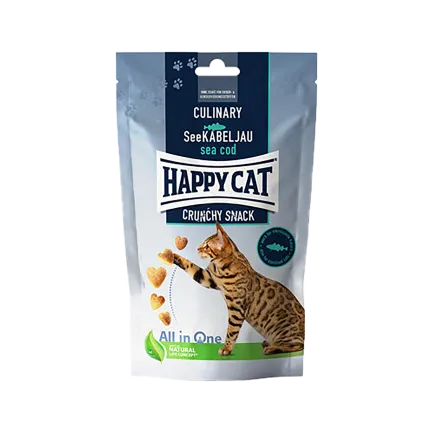 Хрусткі ласощі Happy Cat Culinary Crunchy Snack See-Kabeljau для дорослих котів з морською тріскою, 70 г
