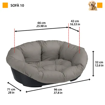 Ferplast SOFA' 10 Місце д/собаки пластик+чохол (бавовна) — Фото 1