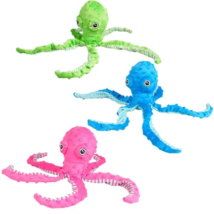 Flamingo Bubbly Plush Octopus ФЛАМІНГО ПЛЮШЕВИЙ ВОСЬМИНІГ м’яка іграшка з пищалкою для собак