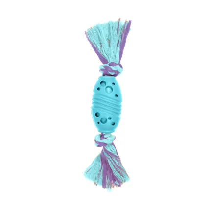 Іграшка для собак MISOKO&amp;CO М'яч для регбі з мотузкою, light blue, 24 cm